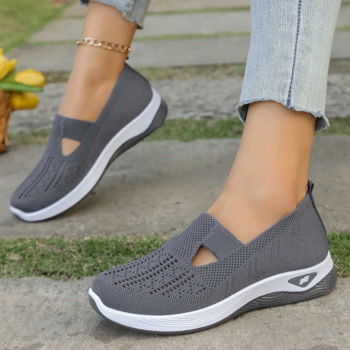 Women's Casual Summer Sneakers - Lightweight Breathable Flat Shoes for All Seasons, Simple Fashionable Design, Comfortable Walking Shoes for Everyday Wear thumbnail 6