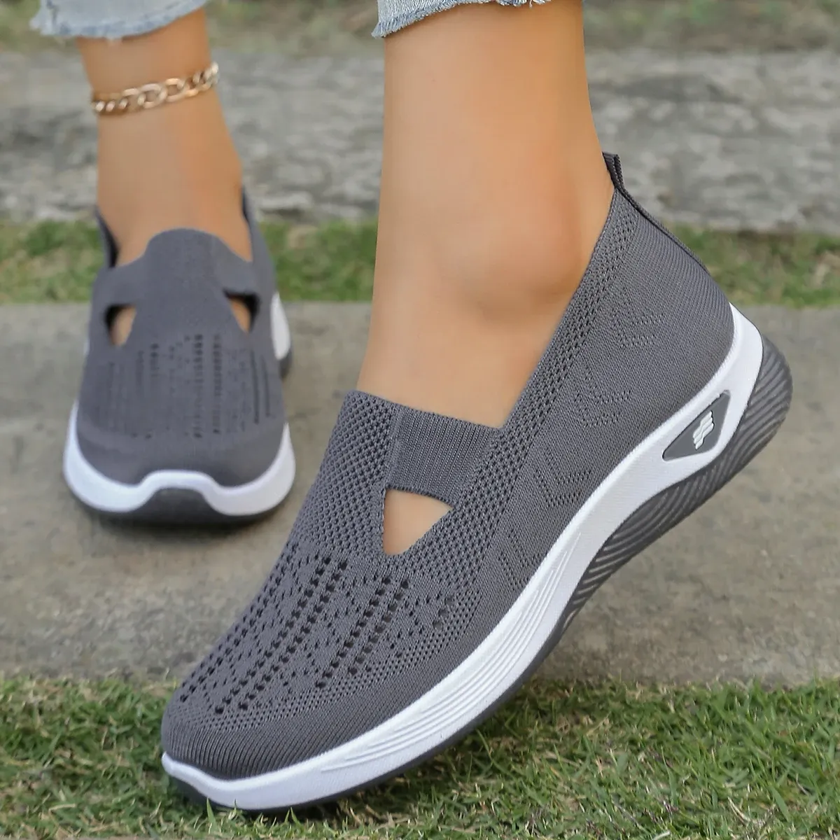 Women's Casual Summer Sneakers - Lightweight Breathable Flat Shoes for All Seasons, Simple Fashionable Design, Comfortable Walking Shoes for Everyday Wear thumbnail 5