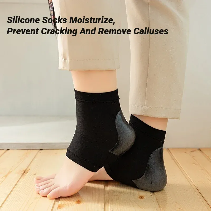 Upgraded Silicone Heel Protector Sleeves - Soften Calluses, Prevent Dry Cracking, Ankle Support & Non-Slip Grip for Foot Pain Relief thumbnail 1