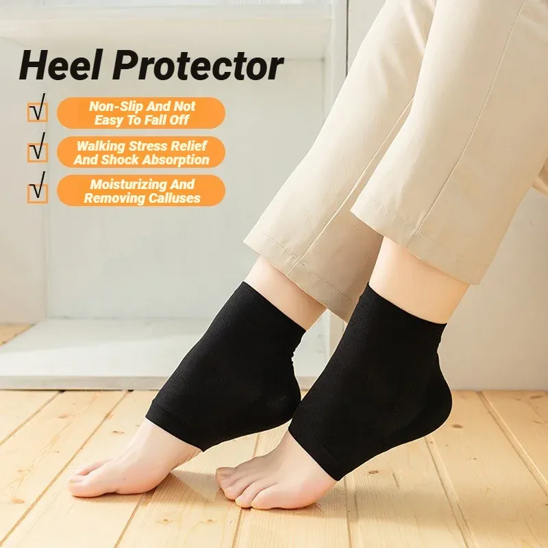 Upgraded Silicone Heel Protector Sleeves - Soften Calluses, Prevent Dry Cracking, Ankle Support & Non-Slip Grip for Foot Pain Relief thumbnail 2