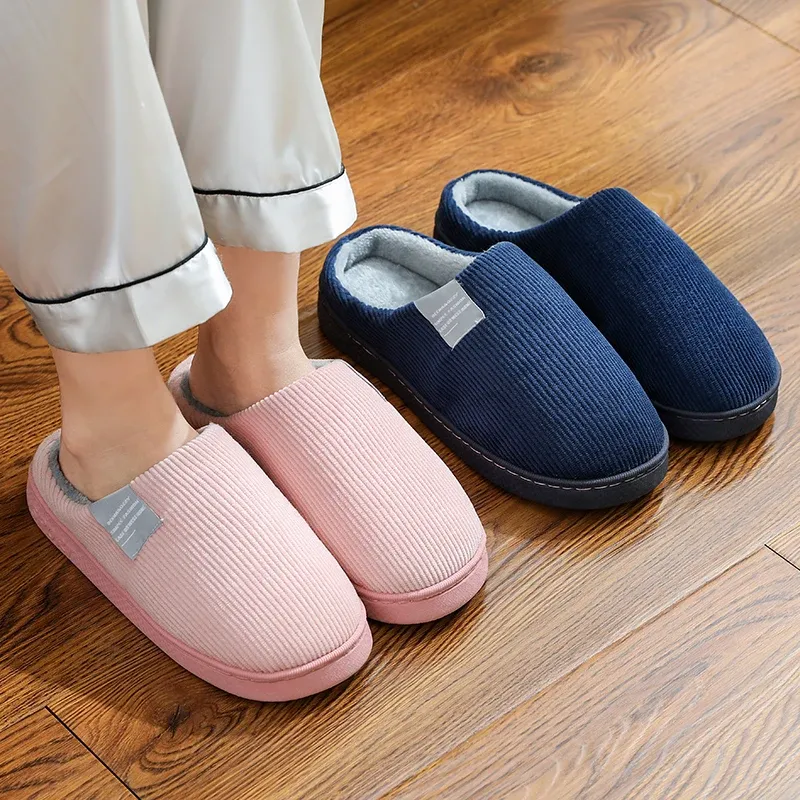 Thick Sole Plush Cotton Slippers for Men & Women - Warm, Fluffy Indoor/Outdoor Household Shoes with High Heel Comfort - Winter Cozy Footwear showcase 5