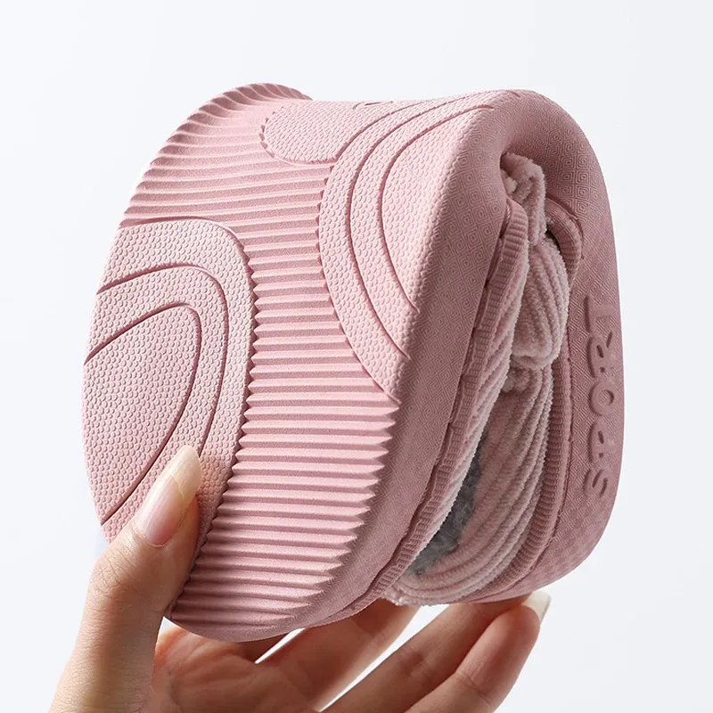 Thick Sole Plush Cotton Slippers for Men & Women - Warm, Fluffy Indoor/Outdoor Household Shoes with High Heel Comfort - Winter Cozy Footwear showcase 8