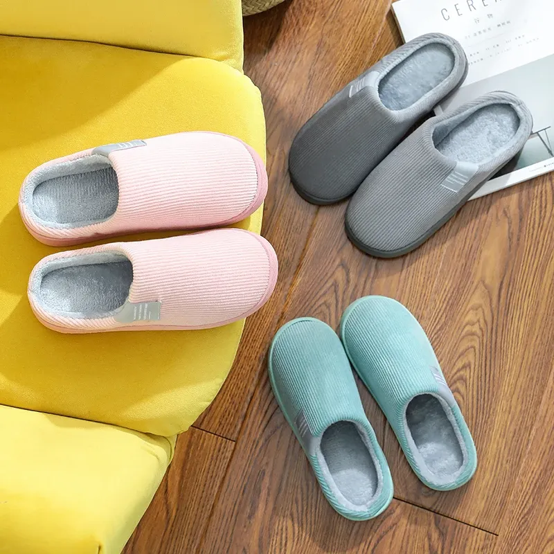 Thick Sole Plush Cotton Slippers for Men & Women - Warm, Fluffy Indoor/Outdoor Household Shoes with High Heel Comfort - Winter Cozy Footwear showcase 10