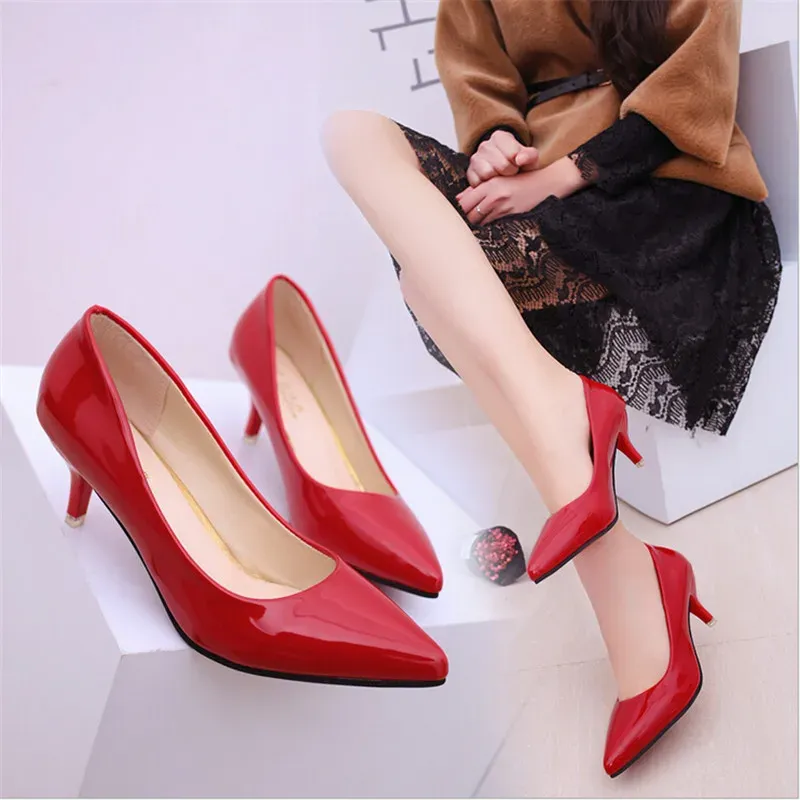 Women's Sexy Nude & White Medium Heel Pumps - Elegant Office & Party Shoes for Ladies thumbnail 2
