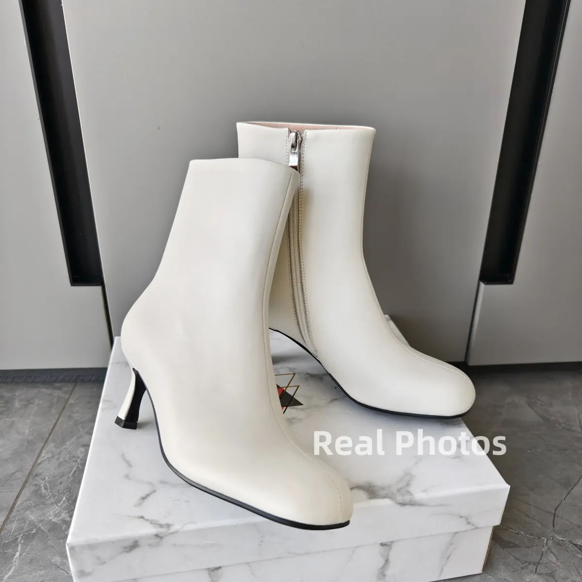 FEDONAS Women's Genuine Leather Ankle Boots - Elegant Round Toe High Heels for Autumn/Winter Comfort showcase 12