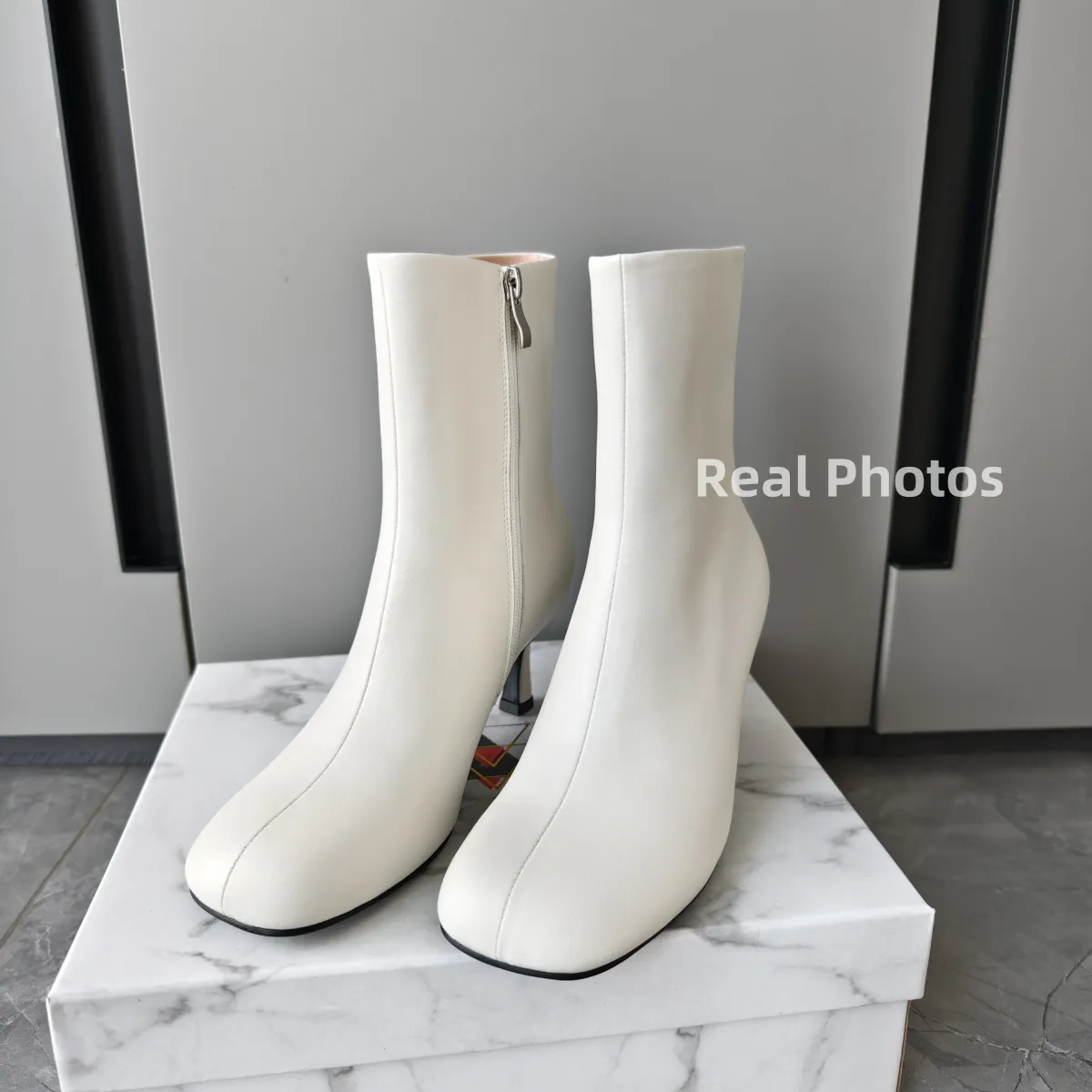 FEDONAS Women's Genuine Leather Ankle Boots - Elegant Round Toe High Heels for Autumn/Winter Comfort showcase 13
