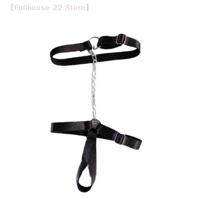 Gothic Black Elastic Bandage Anklet Bracelet for Women - Adjustable Thigh Harness for High Heels, Prom, Summer Barefoot Sandals, and Cosplay Outfits thumbnail 2