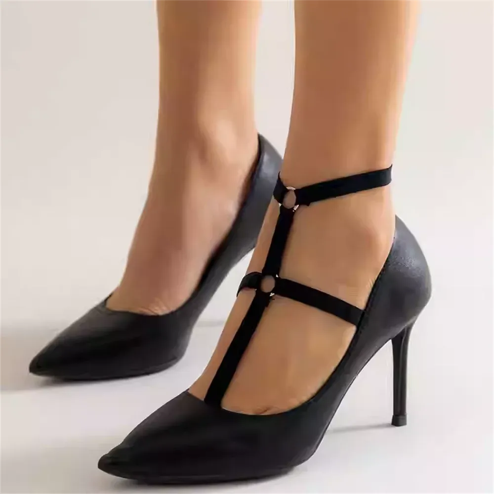Gothic Black Elastic Bandage Anklet Bracelet for Women - High Heel Barefoot Ankle Sandals Prom Foot Jewelry Accessory showcase 4