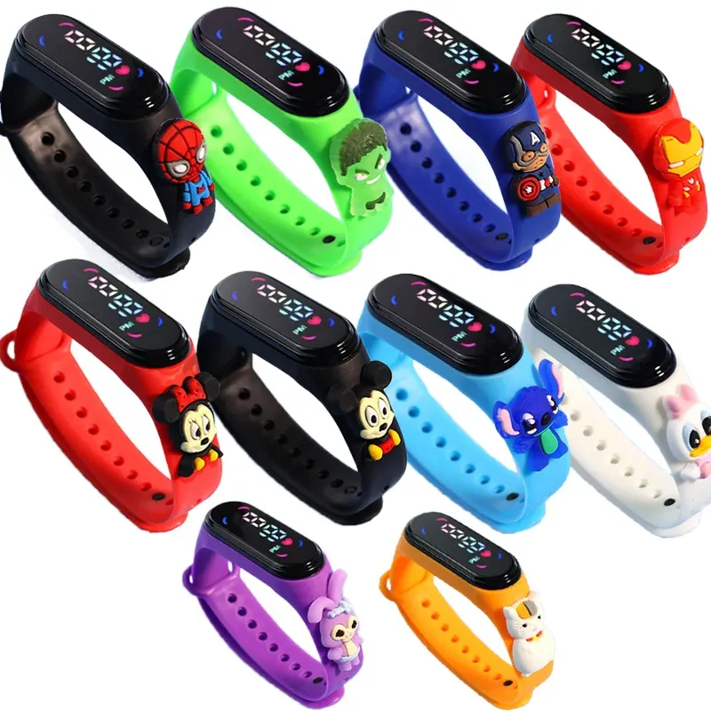 Fashion Mickey & Spiderman LED Digital Watch for Kids & Women - Touch Screen Electronic Sports Bracelet Waterproof Clock thumbnail 1
