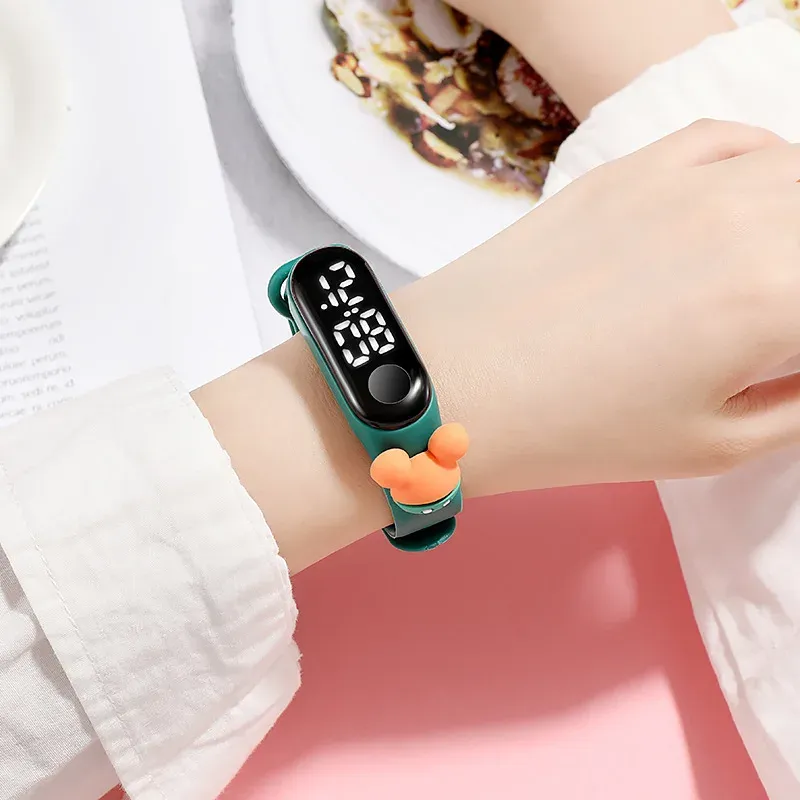 Fashion Mickey & Spiderman LED Digital Watch for Kids & Women - Touch Screen Electronic Sports Bracelet Waterproof Clock thumbnail 2