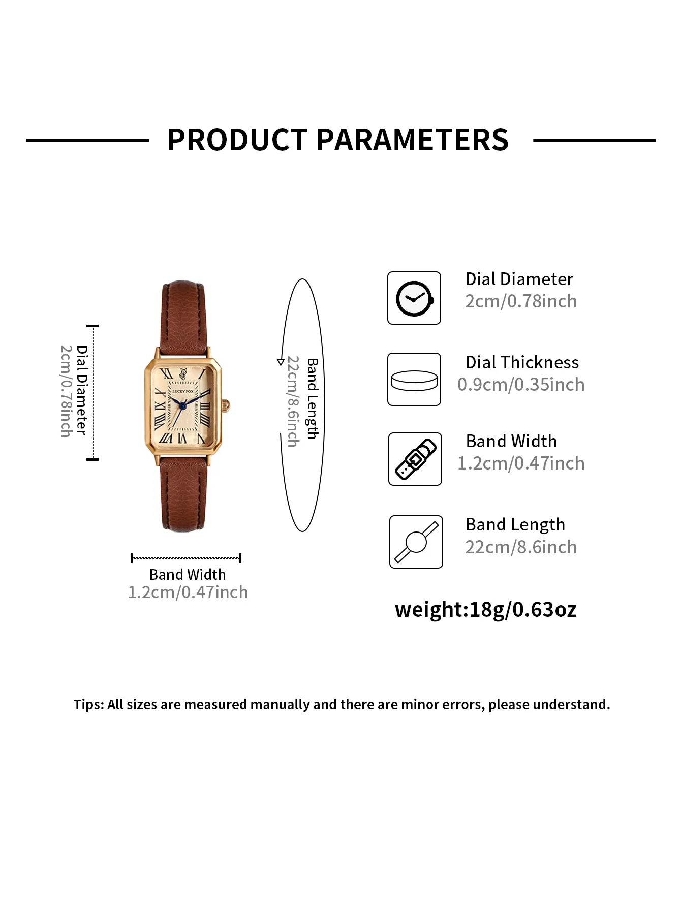 Fashion Retro Square Dial Women's Watch with Leather Strap - Casual Quartz Wristwatch Gift thumbnail 6