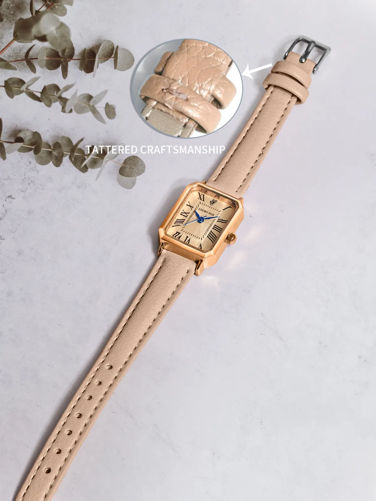 Fashion Retro Square Dial Women's Watch with Leather Strap - Casual Quartz Wristwatch Gift showcase 14