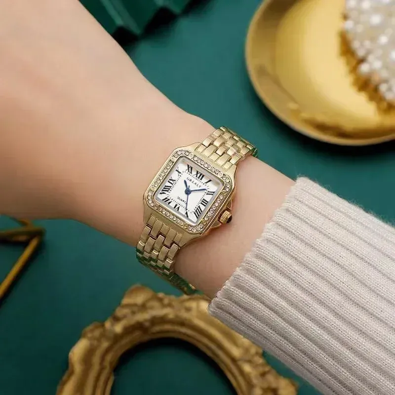 Luxury Stainless Steel Women's Watch - Fashionable Square Dial, Quartz Movement, Casual & Dressy Ladies Wristwatch showcase 3