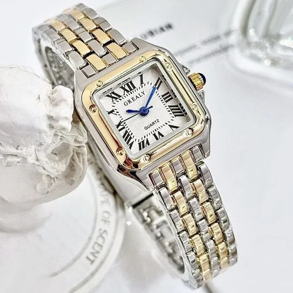 Luxury Stainless Steel Women's Watch - Fashionable Square Dial, Quartz Movement, Casual & Dressy Ladies Wristwatch thumbnail 2