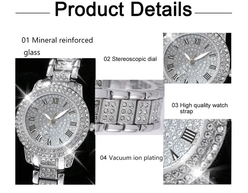 Luxury Women's Watch Set: 6 Elegant Alloy Crystal Rhinestone Bracelets for Ladies, Quartz Movement, Perfect Gift for Any Occasion showcase 3