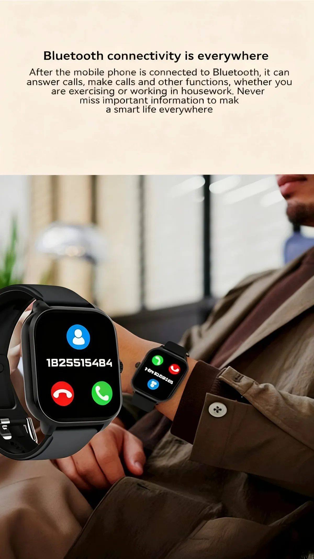 PHONEPACE C20 Smartwatch for Men & Women: 1.77" HD Display, Bluetooth Calling, Sports Modes, Health Tracking, Stylish Metal Design with Rotary Button showcase 23