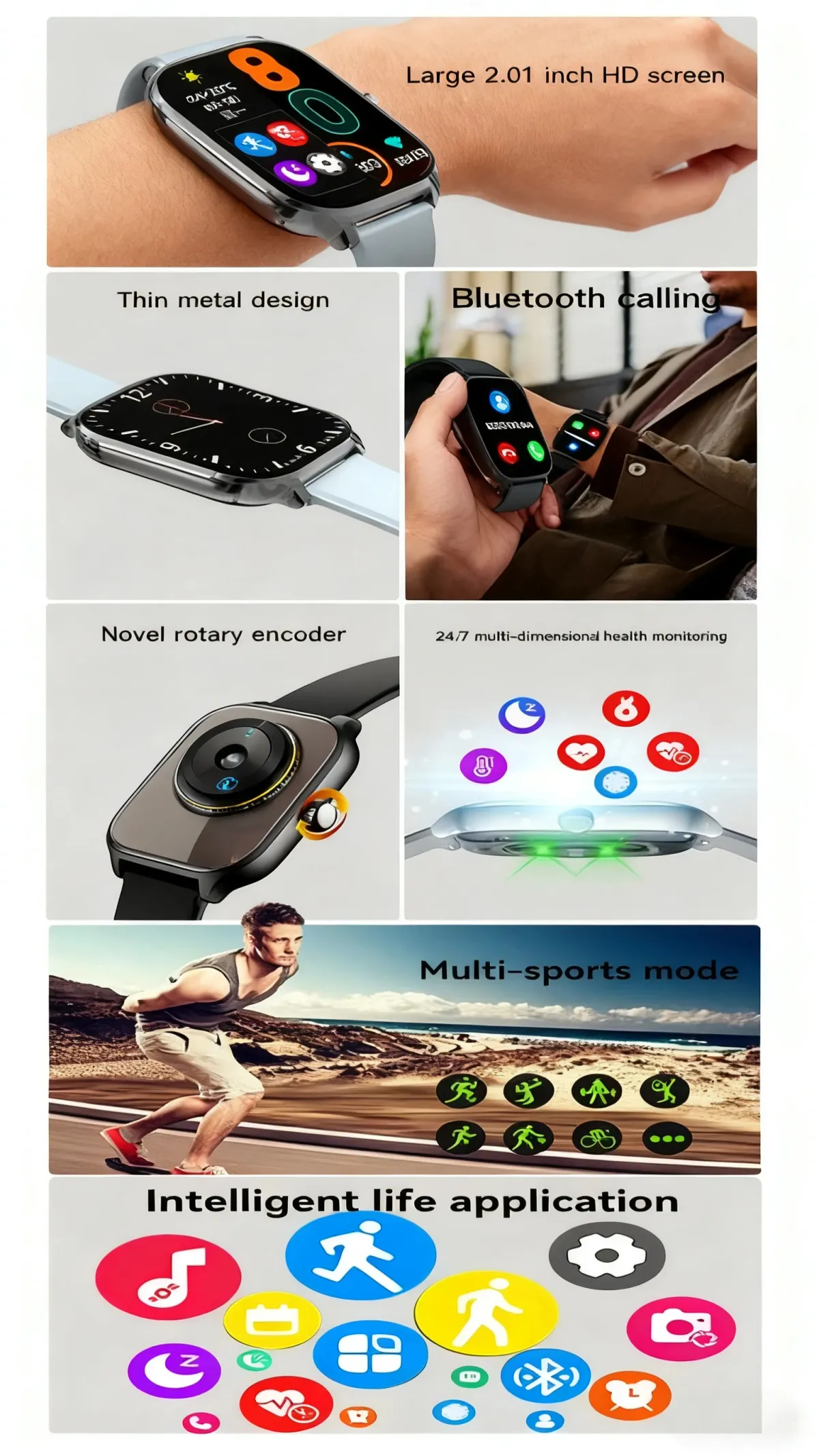 PHONEPACE C20 Smartwatch for Men & Women: 1.77" HD Display, Bluetooth Calling, Sports Modes, Health Tracking, Stylish Metal Design with Rotary Button showcase 24