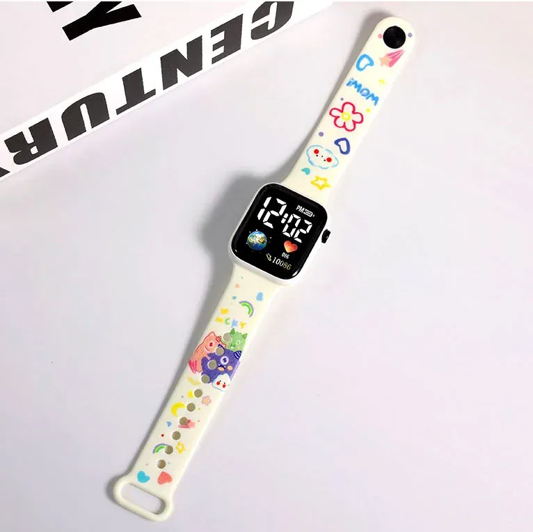 Cute Stitch & Hello Kitty Digital Watch for Kids Girls & Women - Fun Cartoon Character Timepiece for Children, Adjustable Strap, Easy Read Display showcase 4