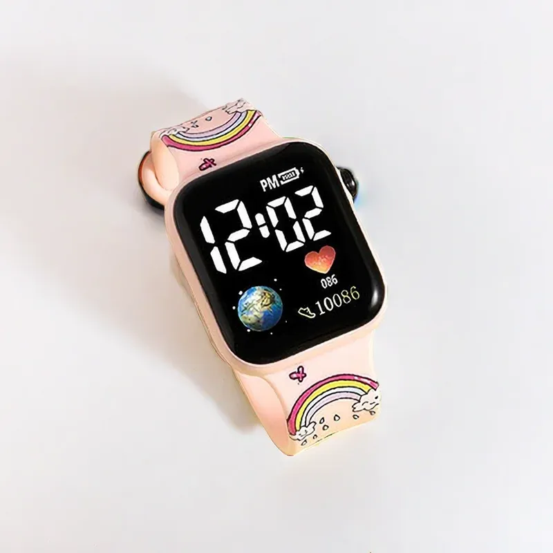 Cute Stitch & Hello Kitty Digital Watch for Kids Girls & Women - Fun Cartoon Character Timepiece for Children, Adjustable Strap, Easy Read Display showcase 2