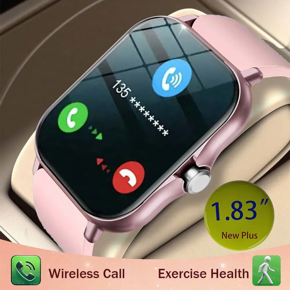 1.83" Smart Watch for Men & Women - Fitness Tracker, Health Monitor, Waterproof, Wireless Calls, Bluetooth 5.1, Compatible with Android & iOS