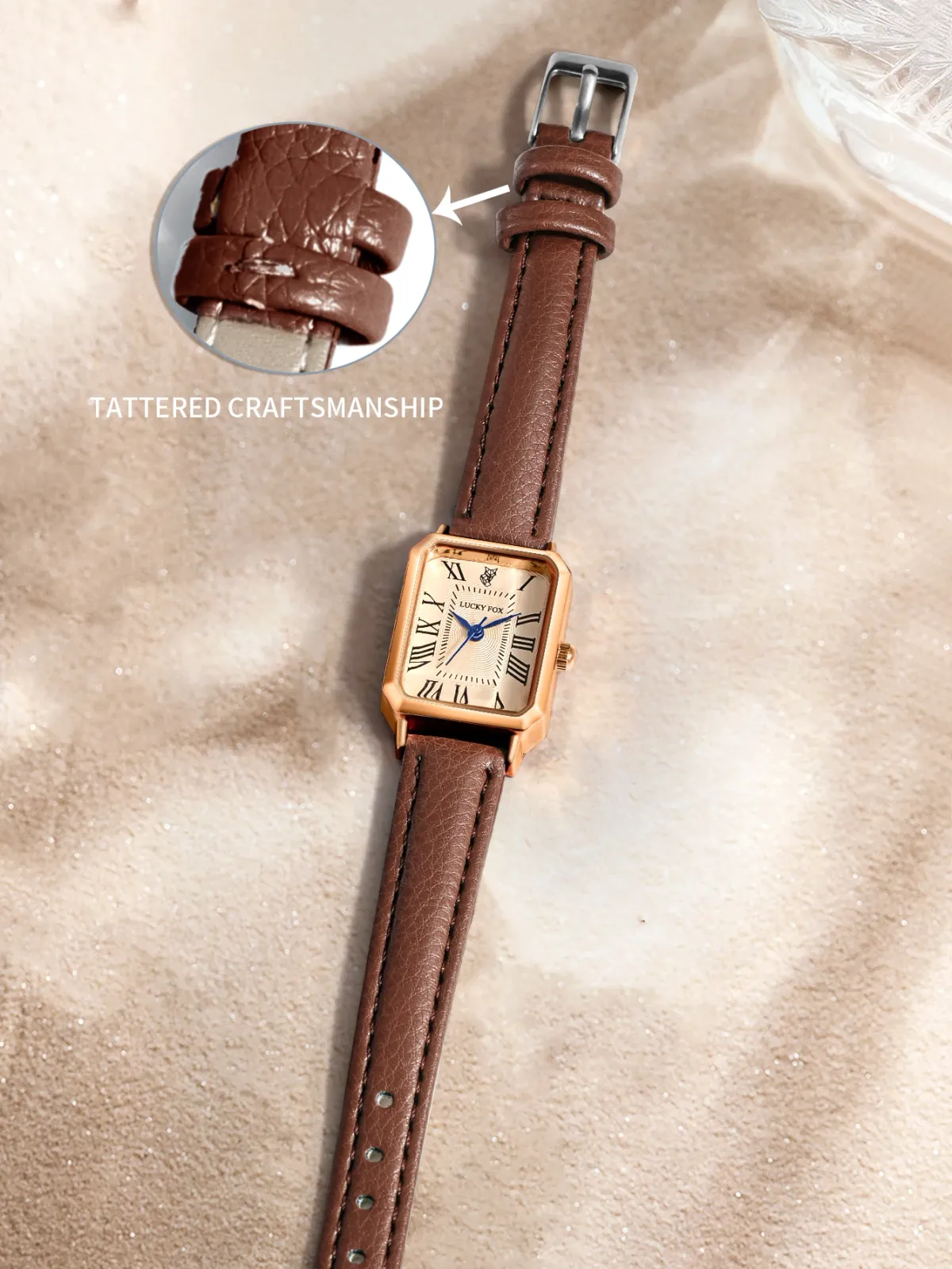 Retro Square Digital Dial Women's Watch - Fashionable Leather Strap Casual Quartz Wristwatch, Perfect Gift showcase 4