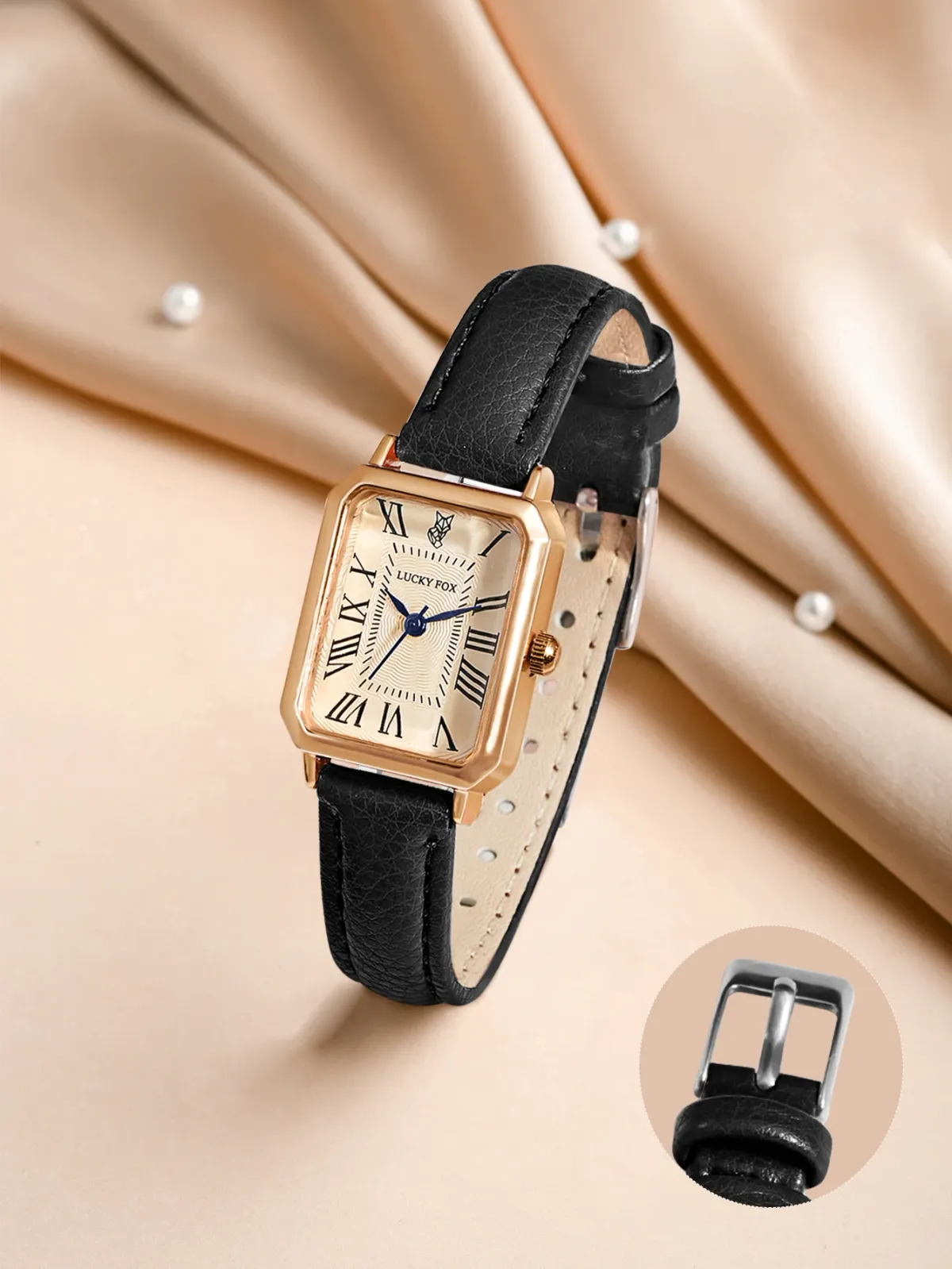 Retro Square Digital Dial Women's Watch - Fashionable Leather Strap Casual Quartz Wristwatch, Perfect Gift showcase 7