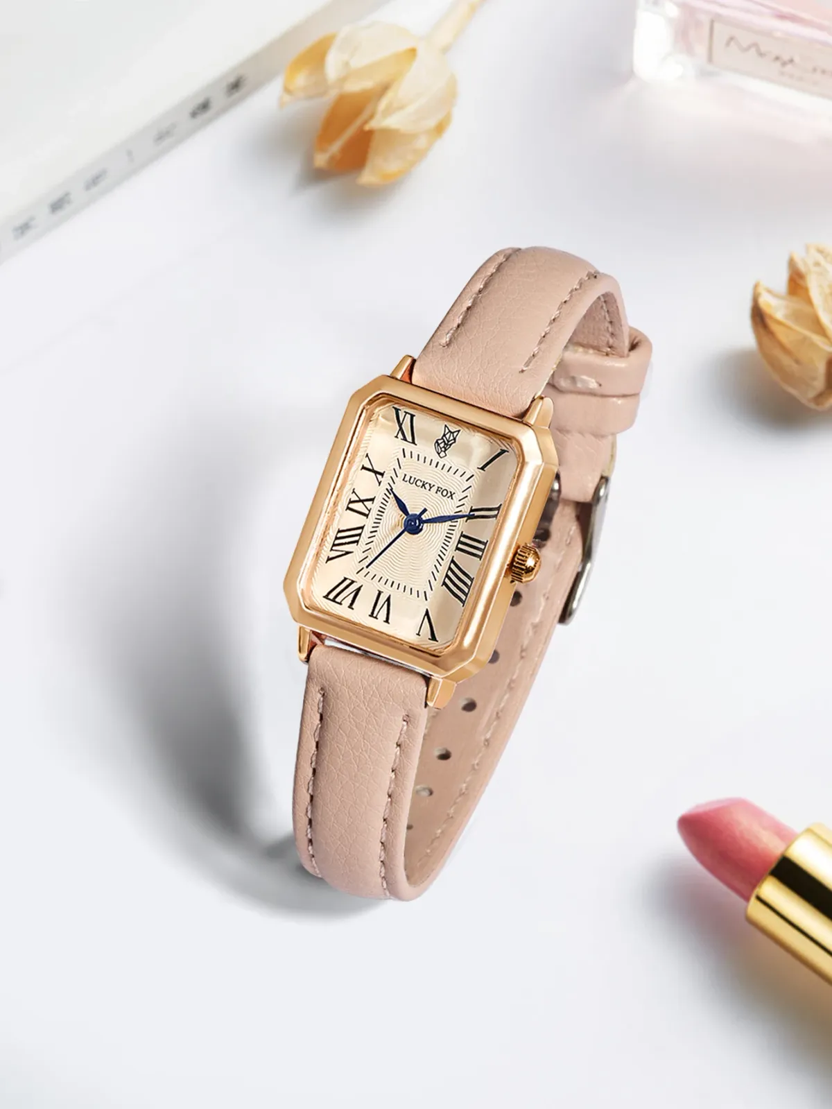 Retro Square Digital Dial Women's Watch - Fashionable Leather Strap Casual Quartz Wristwatch, Perfect Gift showcase 12