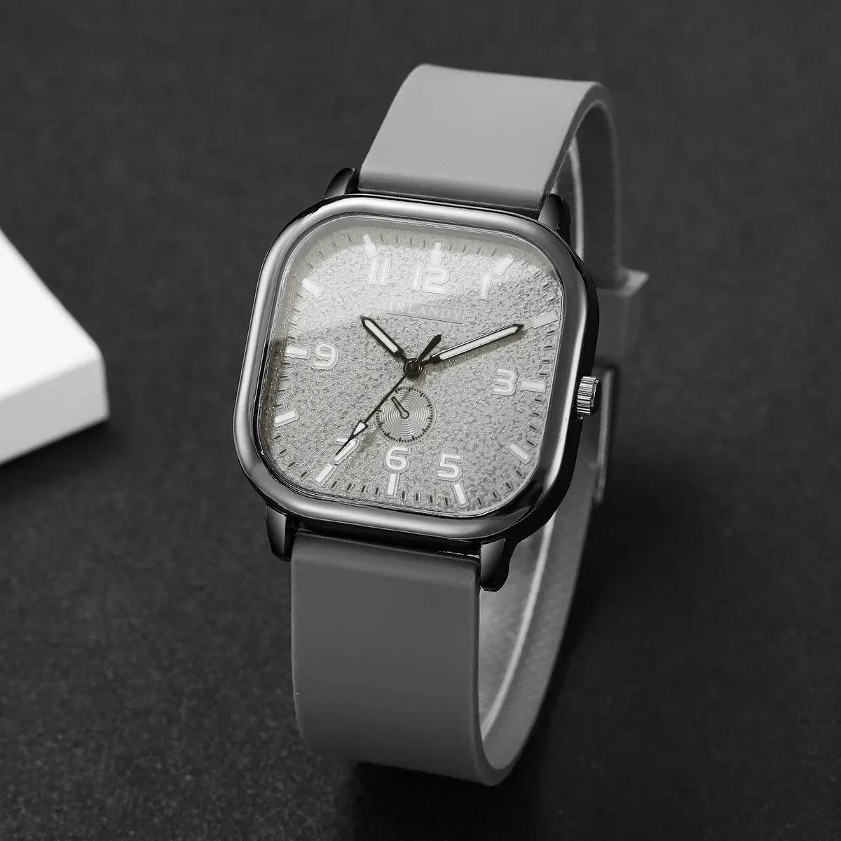 Fashionable Casual Silicone Strap Square Watch for Men & Women Students - Durable Quartz Movement, CE Certified, Water Resistant thumbnail 5
