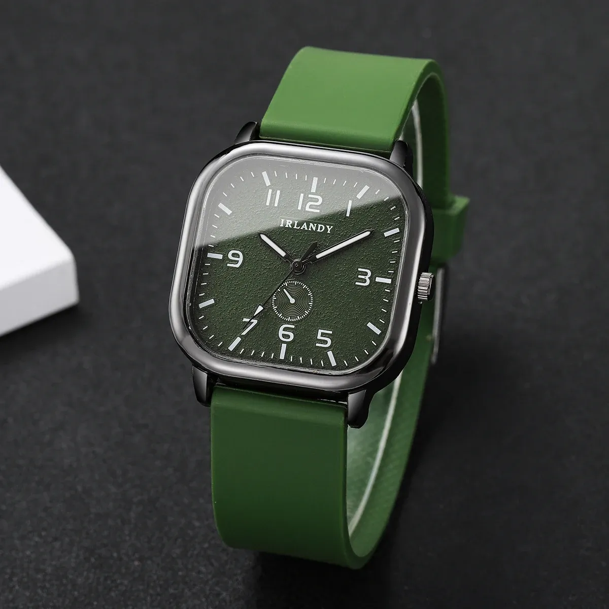 Fashionable Casual Silicone Strap Square Watch for Men & Women Students - Durable Quartz Movement, CE Certified, Water Resistant showcase 6