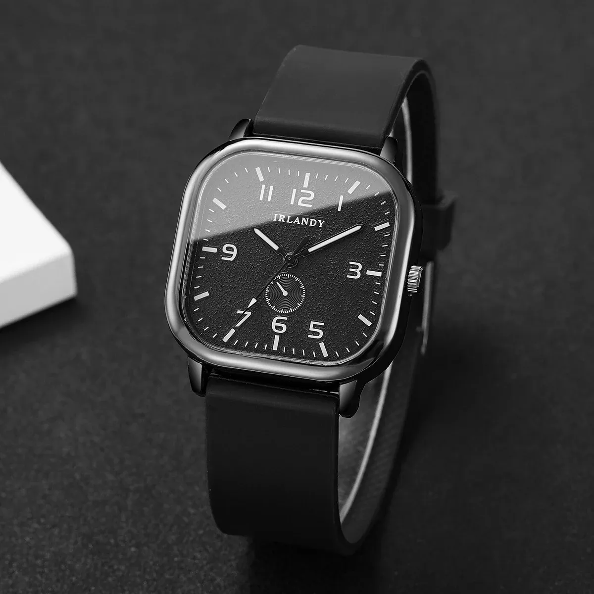 Fashionable Casual Silicone Strap Square Watch for Men & Women Students - Durable Quartz Movement, CE Certified, Water Resistant showcase 7