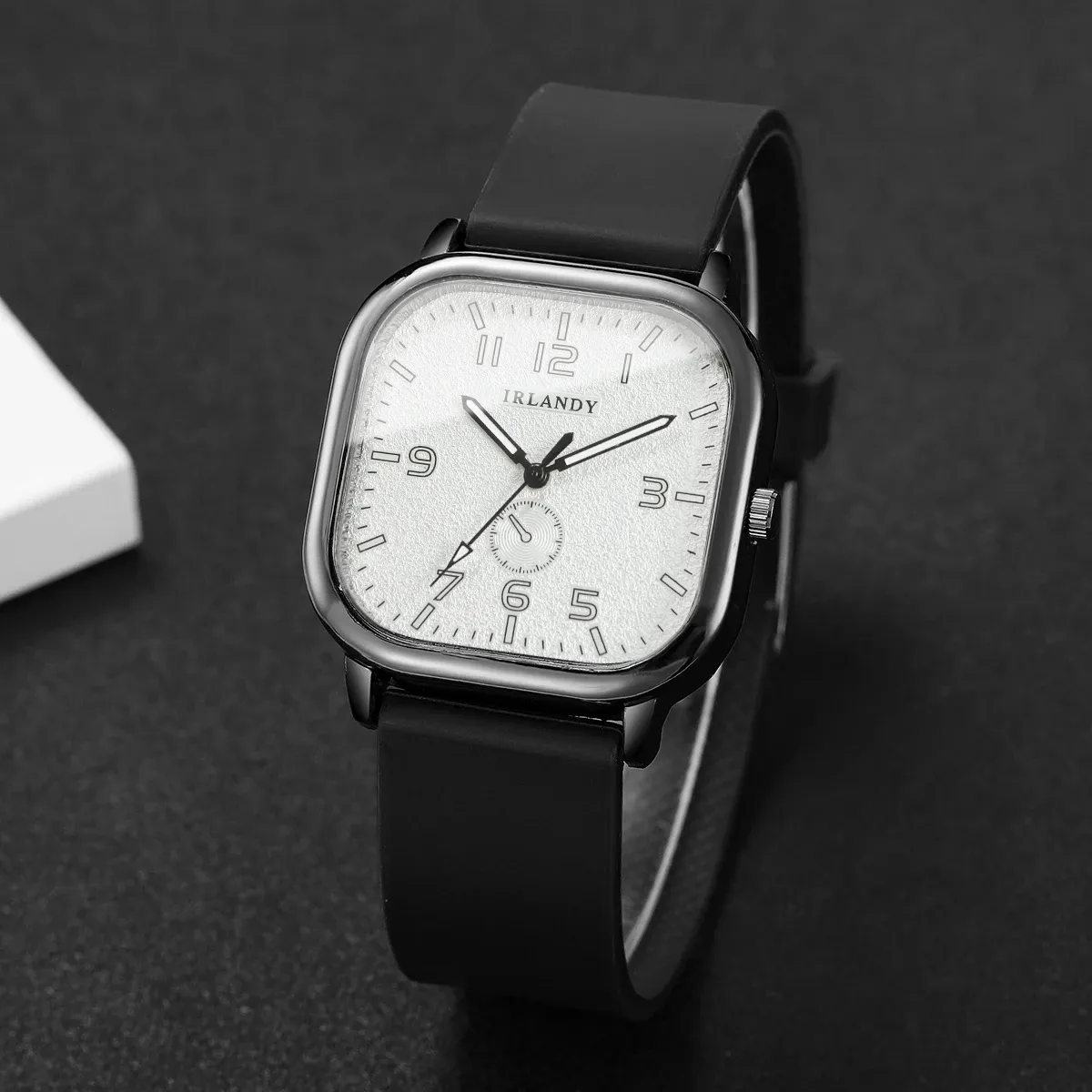 Fashionable Casual Silicone Strap Square Watch for Men & Women Students - Durable Quartz Movement, CE Certified, Water Resistant showcase 8