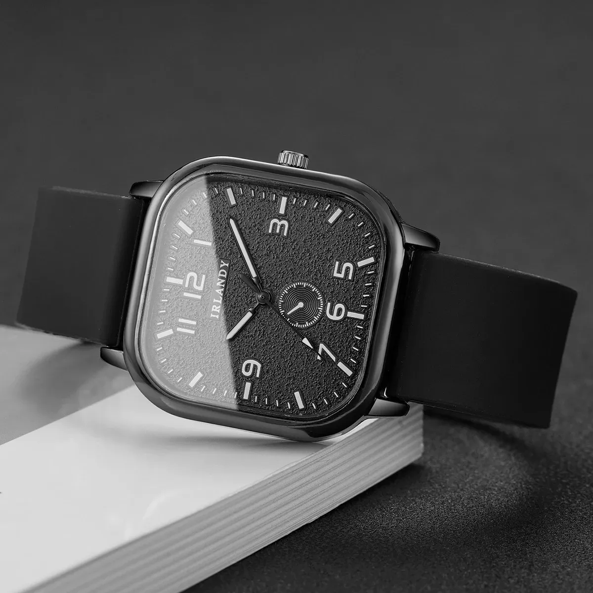 Fashionable Casual Silicone Strap Square Watch for Men & Women Students - Durable Quartz Movement, CE Certified, Water Resistant showcase 10