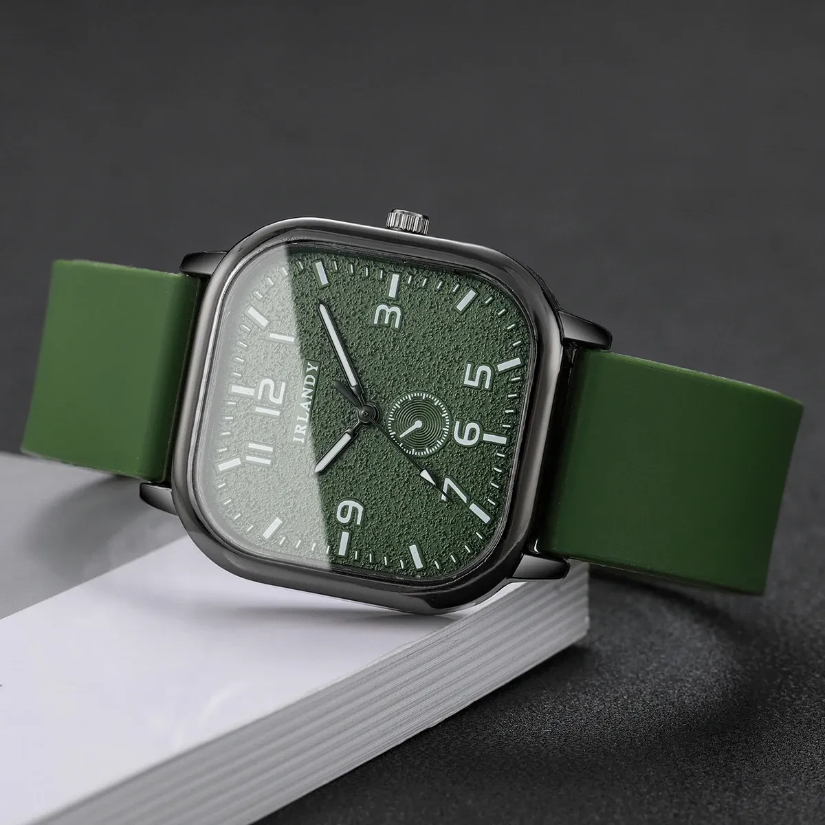 Fashionable Casual Silicone Strap Square Watch for Men & Women Students - Durable Quartz Movement, CE Certified, Water Resistant showcase 11