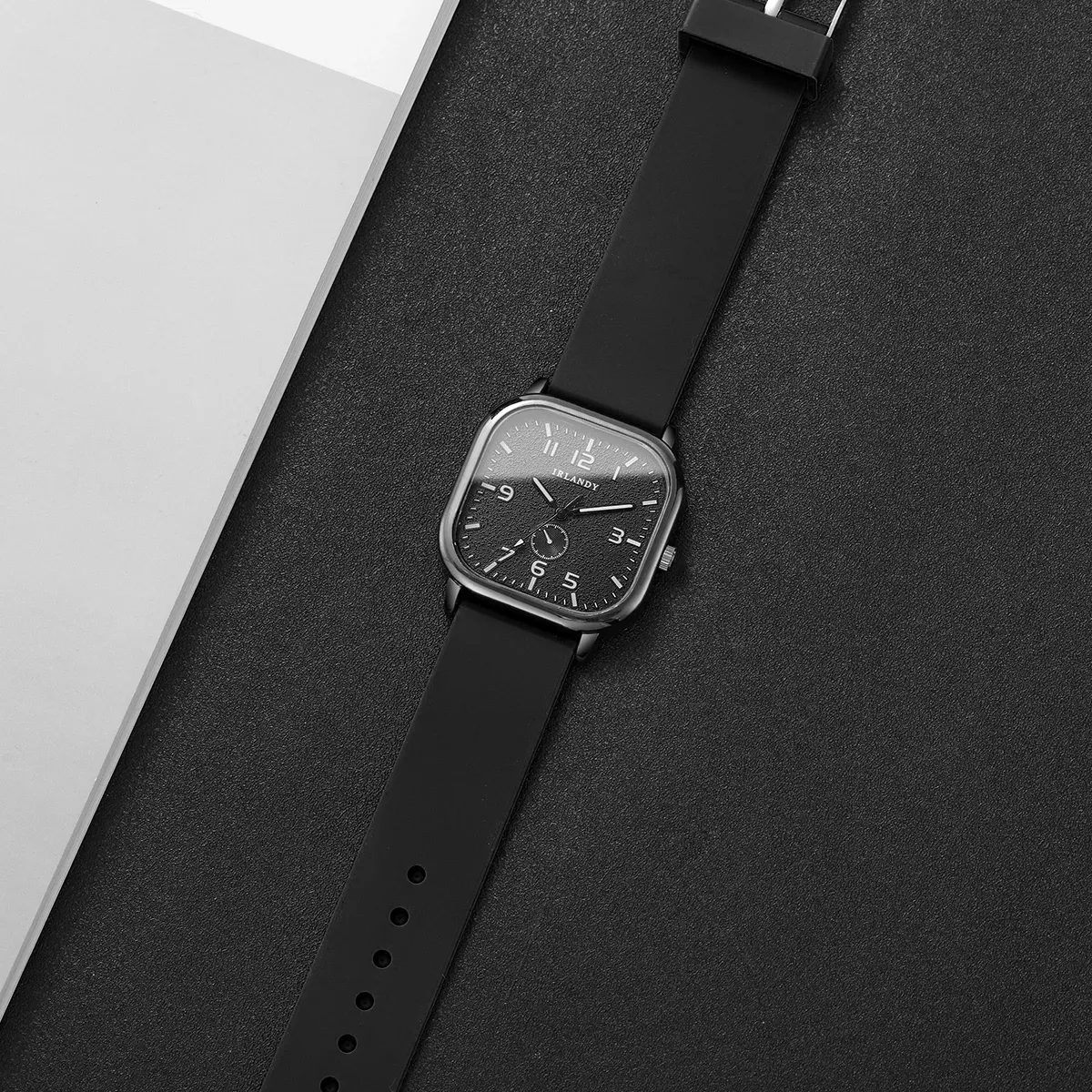 Fashionable Casual Silicone Strap Square Watch for Men & Women Students - Durable Quartz Movement, CE Certified, Water Resistant showcase 15