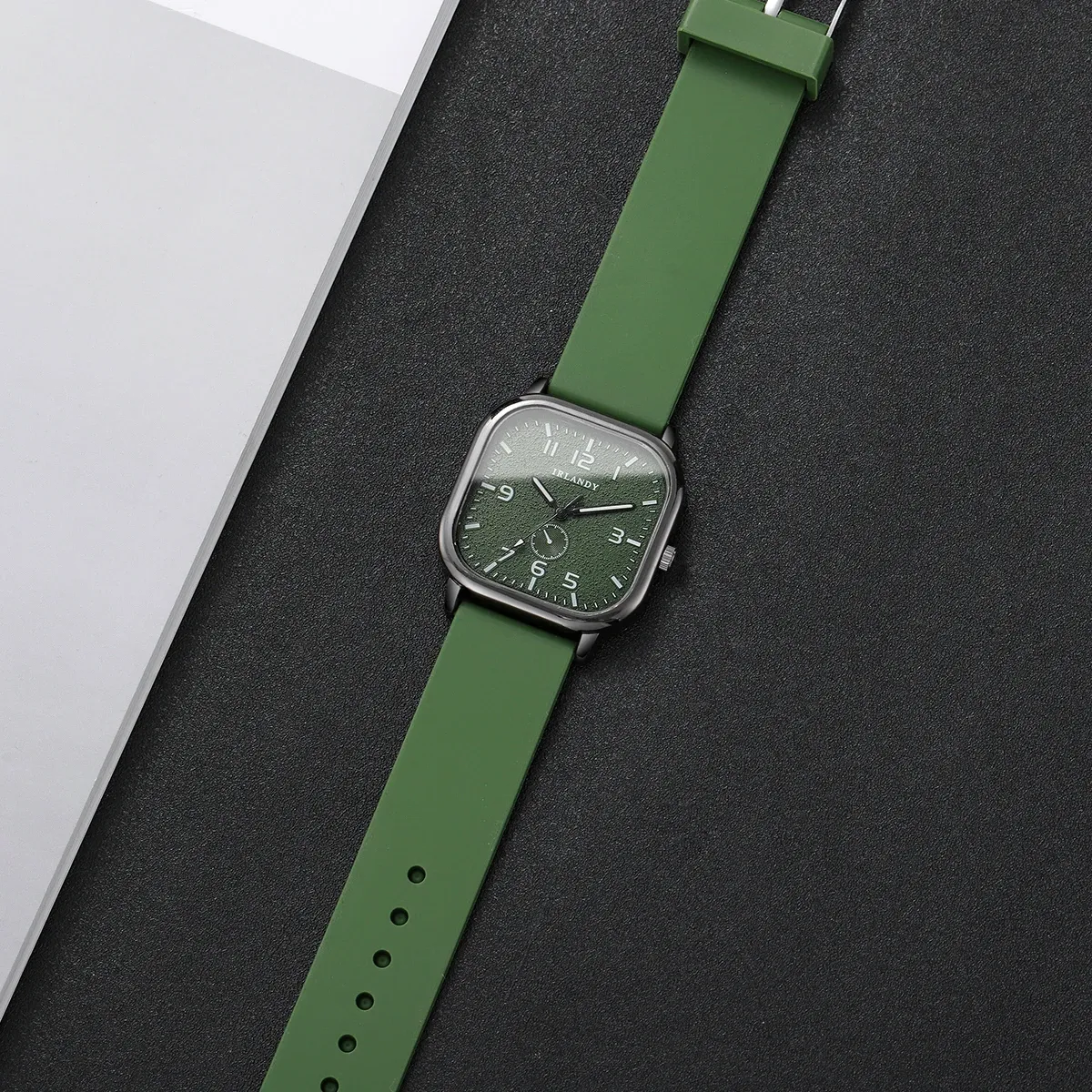 Fashionable Casual Silicone Strap Square Watch for Men & Women Students - Durable Quartz Movement, CE Certified, Water Resistant showcase 14