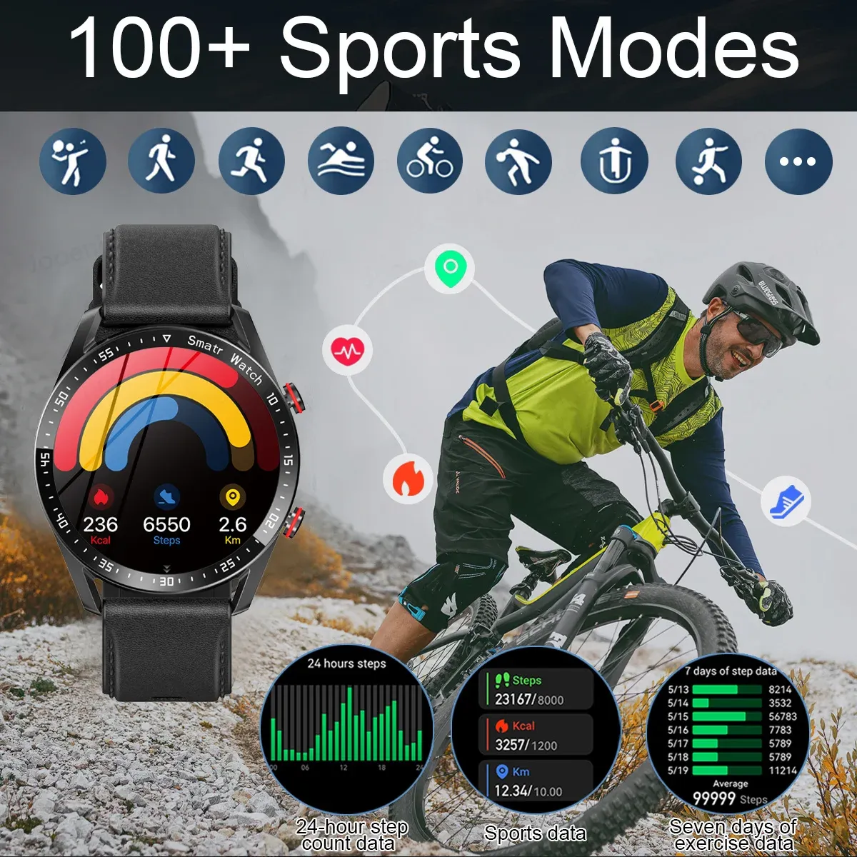 2026 New Smart Watch for Men & Women: ECG+PPG HD Screen, BT Call, GPS Tracker, Heart Rate Monitor, IP68 Waterproof, Fitness Tracker thumbnail 3