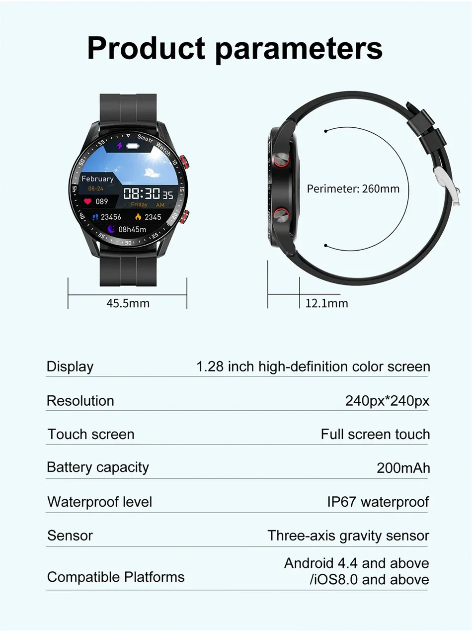 2026 New Smart Watch for Men & Women: ECG+PPG HD Screen, BT Call, GPS Tracker, Heart Rate Monitor, IP68 Waterproof, Fitness Tracker showcase 18