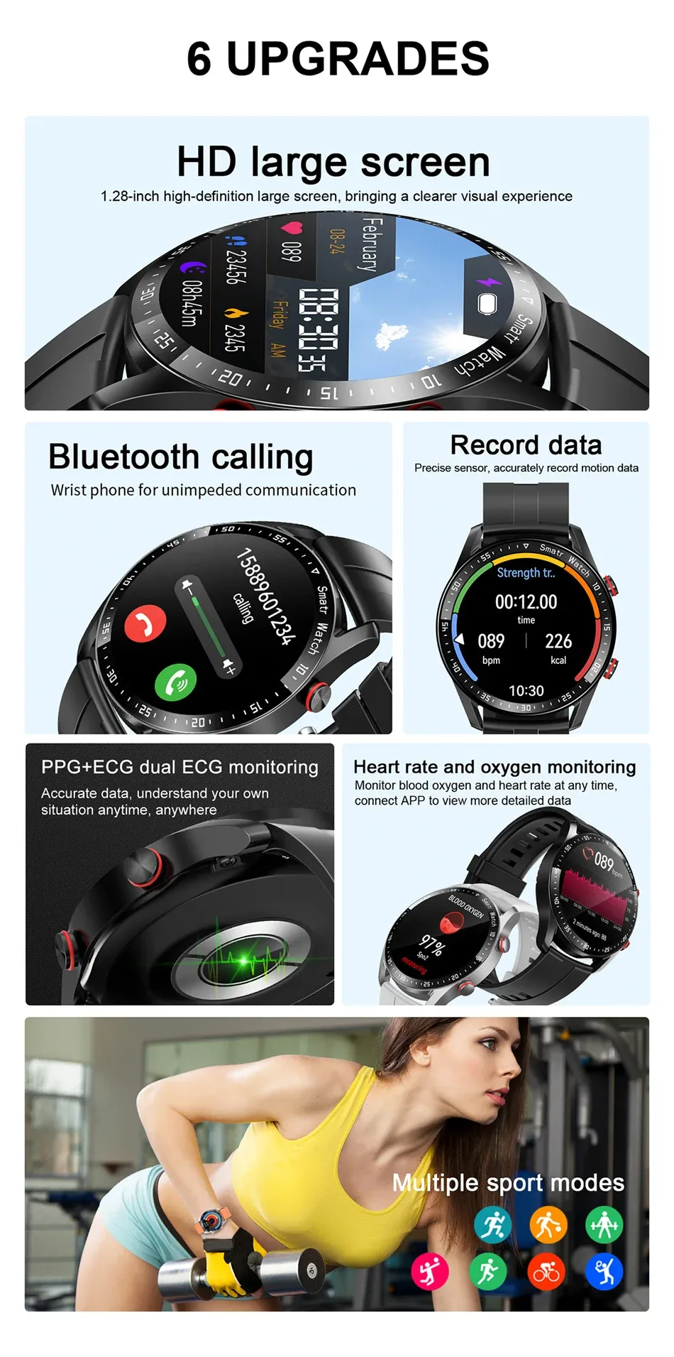 2026 New Smart Watch for Men & Women: ECG+PPG HD Screen, BT Call, GPS Tracker, Heart Rate Monitor, IP68 Waterproof, Fitness Tracker showcase 2