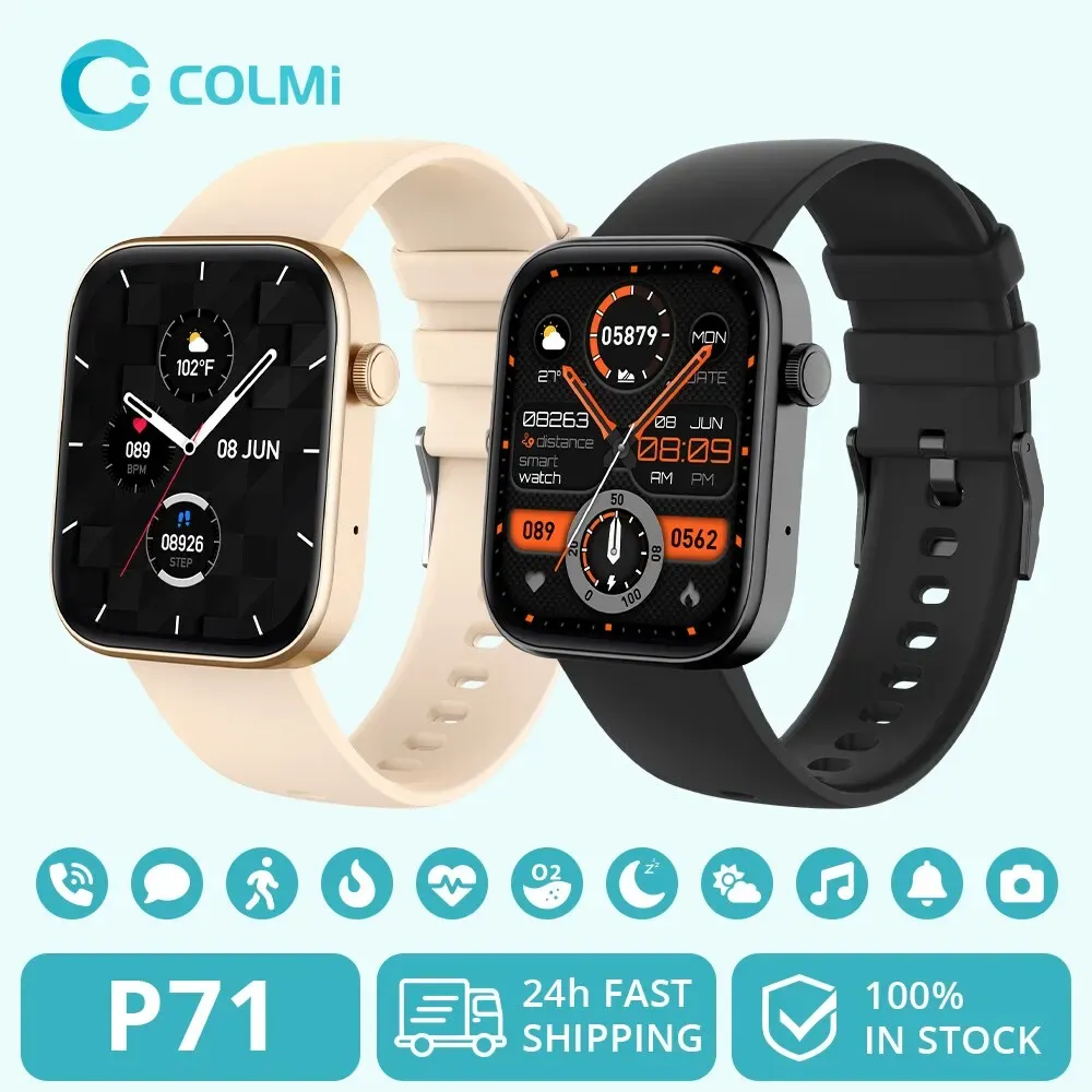 COLMI P71 Smartwatch for Men & Women: Voice Calling, Health Monitoring, 1.9" Display, IP68 Waterproof, 100+ Sports Modes, 230+ Watch Faces, 10-Day Battery Life