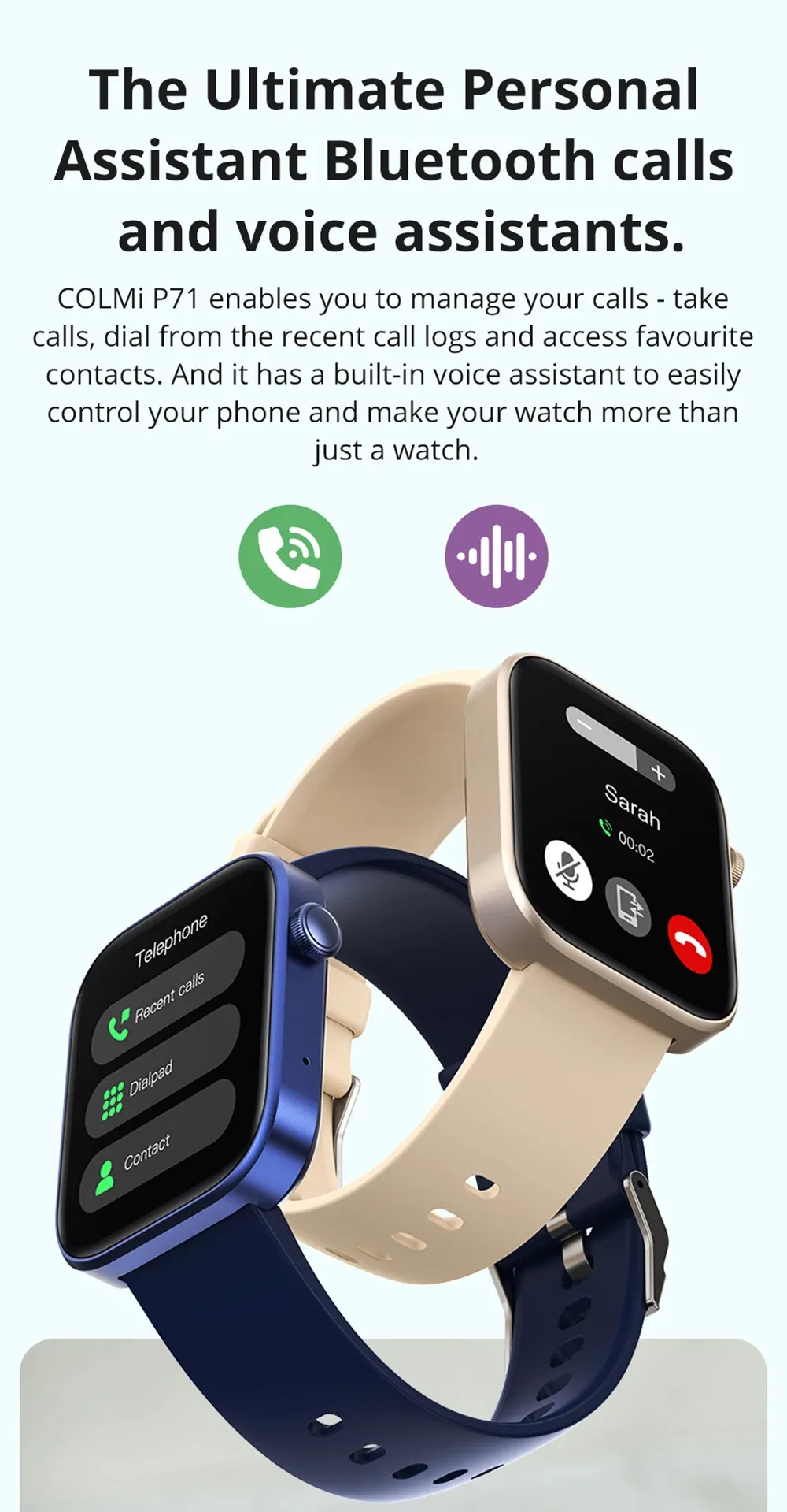 COLMI P71 Smartwatch for Men & Women: Voice Calling, Health Monitoring, 1.9" Display, IP68 Waterproof, 100+ Sports Modes, 230+ Watch Faces, 10-Day Battery Life showcase 4