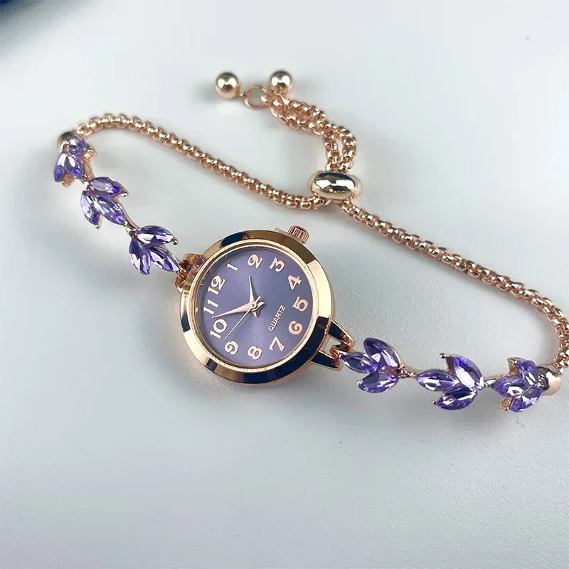 Luxury Rhinestone Bracelet Watch for Women - Elegant Quartz Movement, Fashionable Alloy Design, CE Certified, Water Resistant for Daily Wear showcase 4
