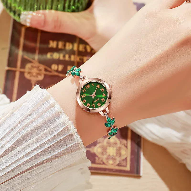 Luxury Rhinestone Bracelet Watch for Women - Elegant Quartz Movement, Fashionable Alloy Design, CE Certified, Water Resistant for Daily Wear thumbnail 5