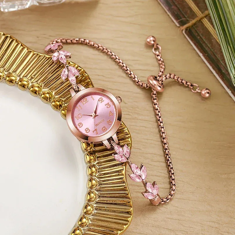 Luxury Rhinestone Bracelet Watch for Women - Elegant Quartz Movement, Fashionable Alloy Design, CE Certified, Water Resistant for Daily Wear thumbnail 2