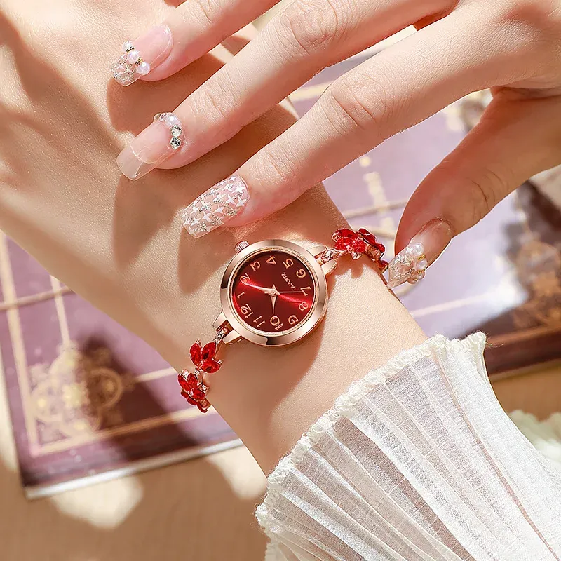 Luxury Rhinestone Bracelet Watch for Women - Elegant Quartz Movement, Fashionable Alloy Design, CE Certified, Water Resistant for Daily Wear thumbnail 4