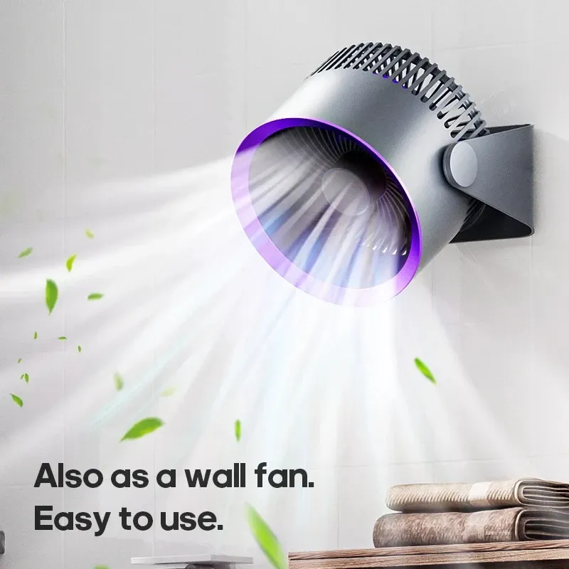 Portable Wireless Electric Fan Circulator - Quiet Desktop, Wall, Ceiling Mount Air Cooler with 4000mAh Battery, 15-Hour Life, USB Charging thumbnail 2