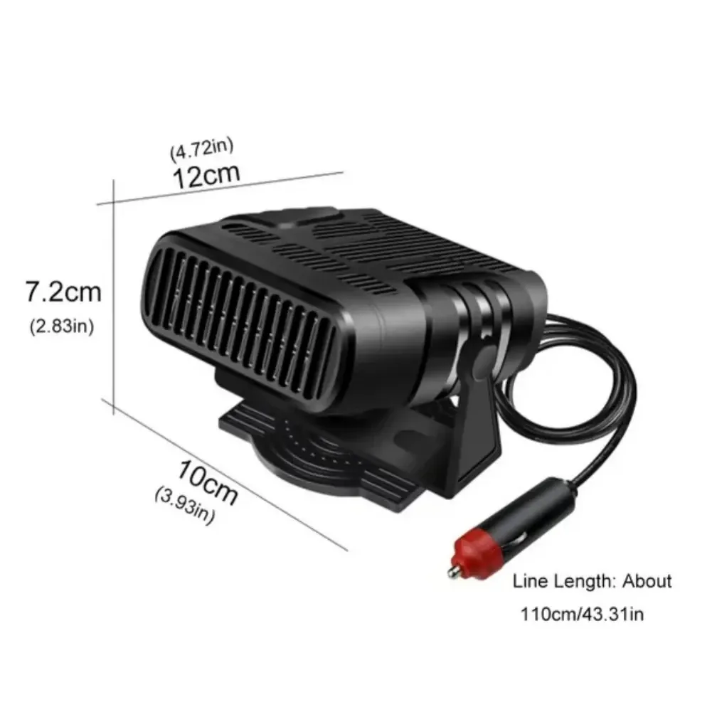 12V/24V Portable Electric Car Heater & Air Cooler Fan - 120W/200W Demister Defroster for Windshield Defogging & Rapid Heating - Essential Auto Accessory thumbnail 6