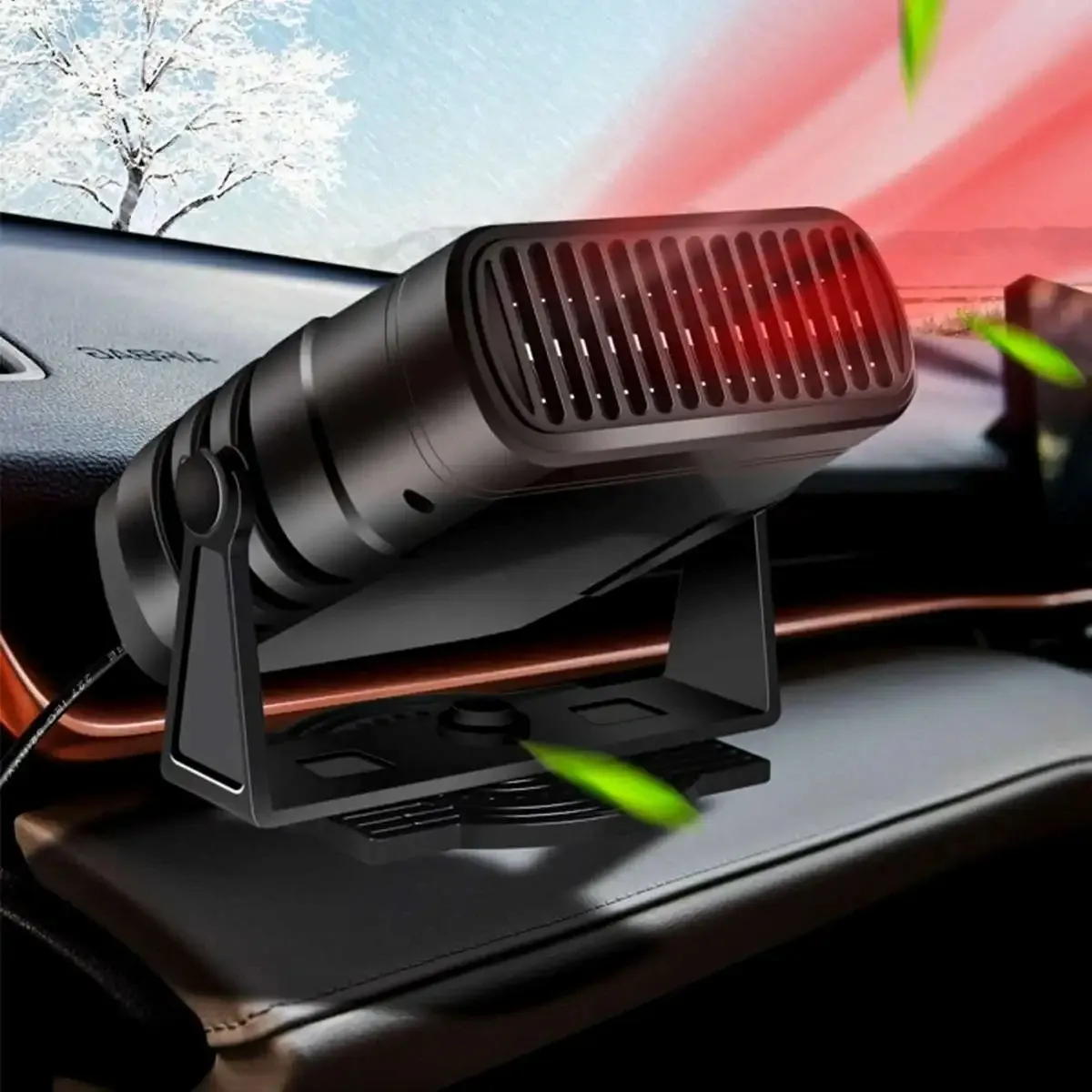12V/24V Portable Electric Car Heater & Air Cooler Fan - 120W/200W Demister Defroster for Windshield Defogging & Rapid Heating - Essential Auto Accessory thumbnail 2