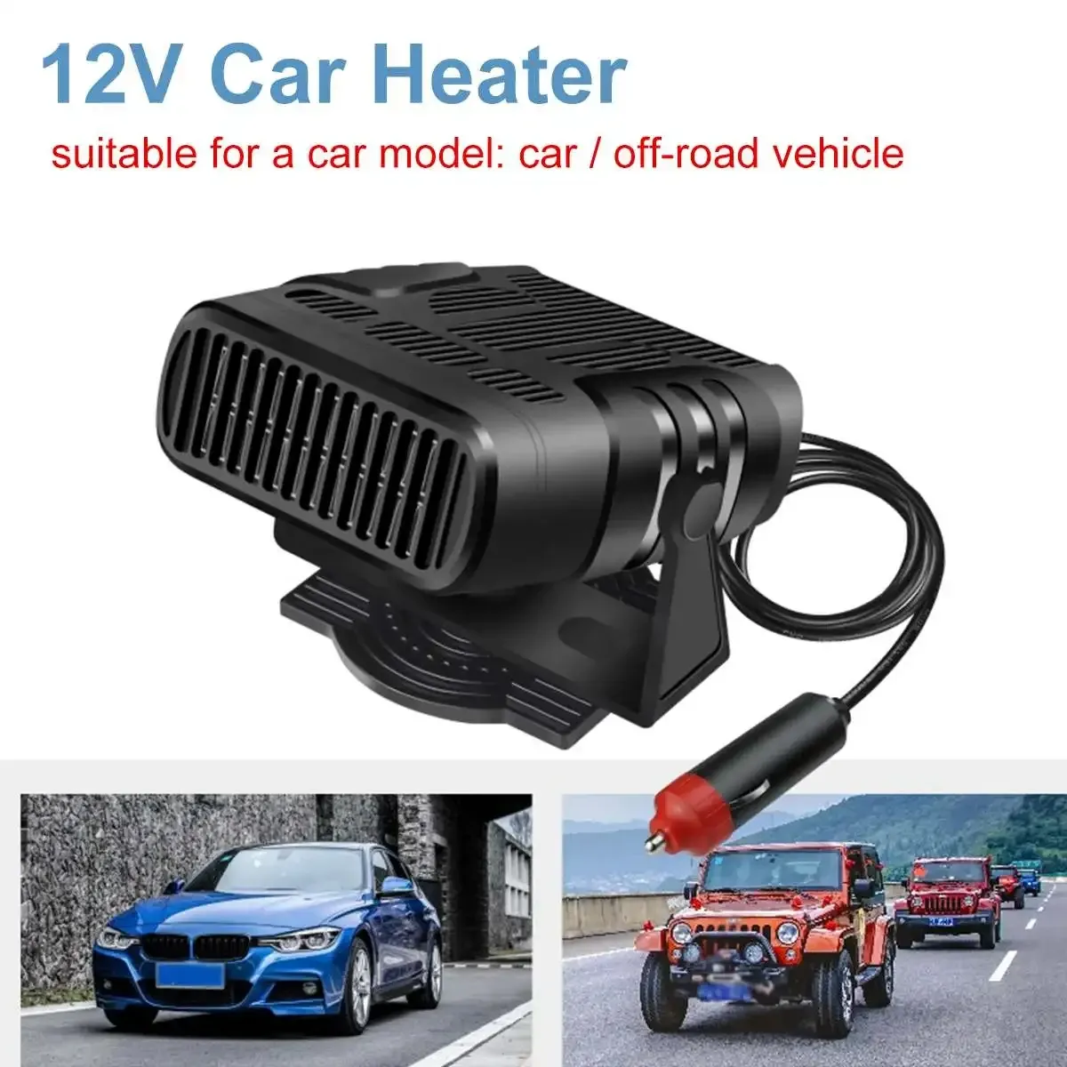 12V/24V Portable Electric Car Heater & Air Cooler Fan - 120W/200W Demister Defroster for Windshield Defogging & Rapid Heating - Essential Auto Accessory showcase 4
