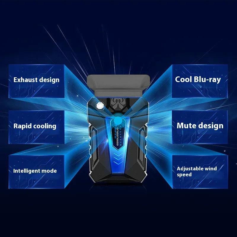 Portable Vacuum Laptop Cooler USB External Extracting Cooling Fan for 15-17 Inch Laptops - Fast Cooling, Adjustable Speed, Game Style Design thumbnail 2