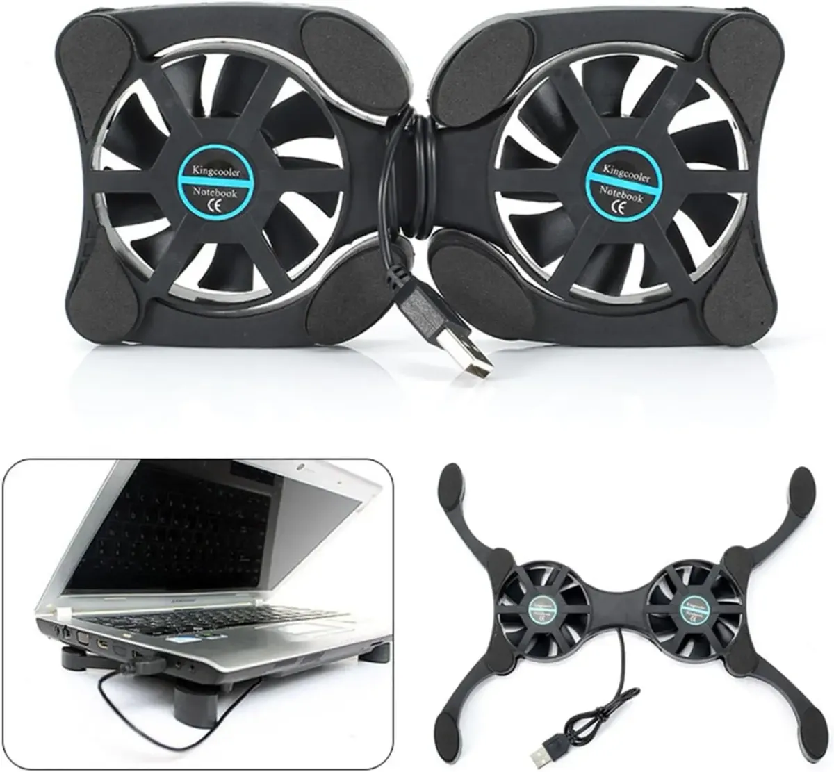 Ultra Slim USB Laptop Cooling Pad for 7-15" Laptops - Low Noise, Portable, Prevents Overheating, Gaming & Everyday Use showcase 14